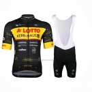 2024 Cycling Jersey Lotto-Kern Haus Black Yellow Short Sleeve And Bib Short