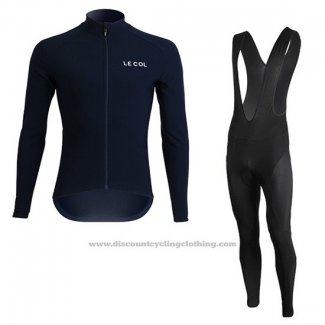 2019 Cycling Jersey Lecol Blue Long Sleeve and Bib Tight