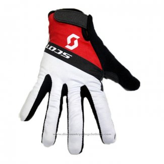 2020 Scott Full Finger Gloves White Red