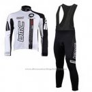 2010 Cycling Jersey BMC White Long Sleeve and Bib Tight