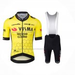 2024 Cycling Jersey Jumbo Visma Yellow Black Short Sleeve And Bib Short