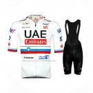 2024 Cycling Jersey UAE Slovenia Champion White Short Sleeve And Bib Short