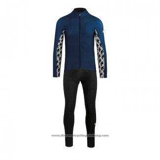 2021 Cycling Jersey Assos Blue Long Sleeve And Bib Tight QXF21-0042