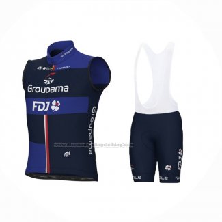 2024 Wind Vest Groupama-FDJ White Blue And Bib Short