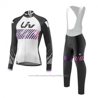 2017 Cycling Jersey Liv White Long Sleeve and Bib Tight