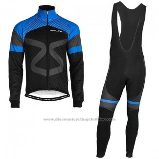 2019 Cycling Jersey Nalini Black Blue Long Sleeve and Bib Tight