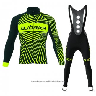 2021 Cycling Jersey Bjorka Yellow Long Sleeve And Bib Tight