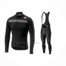 2024 Cycling Jersey Castelli Black Long Sleeve And Bib Short