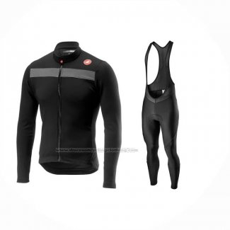 2024 Cycling Jersey Castelli Black Long Sleeve And Bib Short